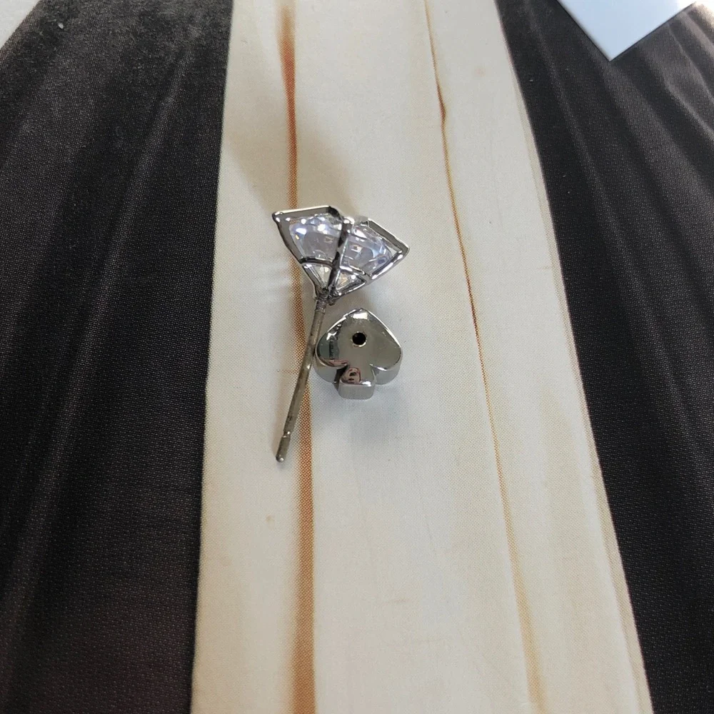 Authentic kate spade New with card Silver Star Stud Earrings with Clear Crystals